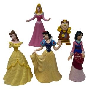 Lot of 5 Disney Princess Figurines Cake‎ Toppers PVC Figures Toys Belle Mulan +